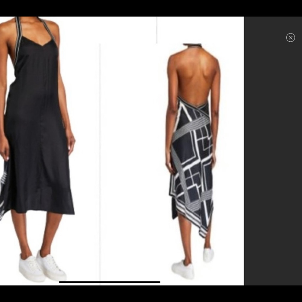 RAG & BONE ISADORA SILK MIDI HALTER DRESS   NEW